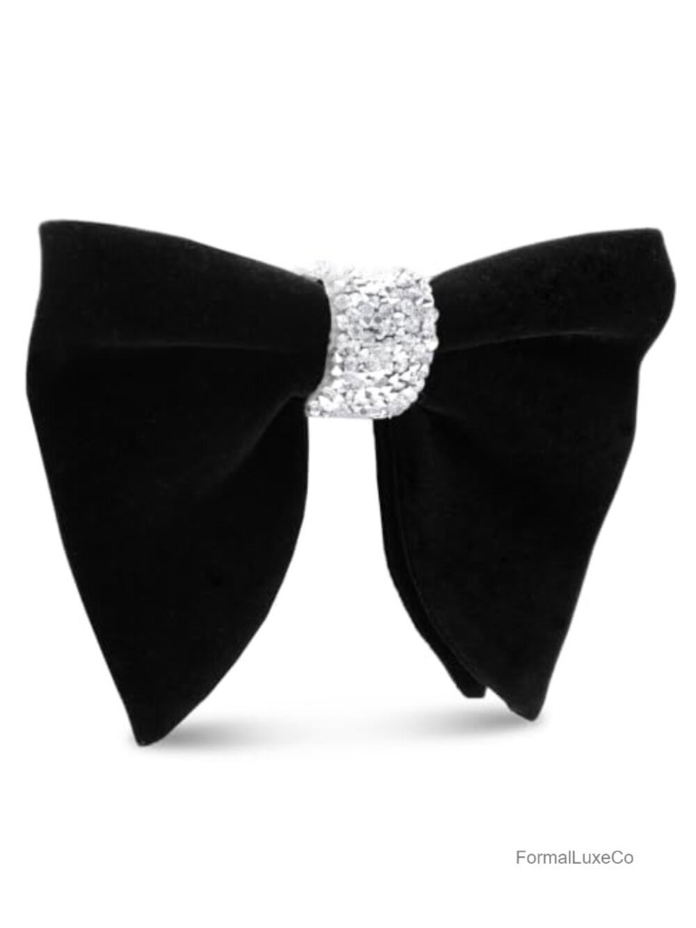 Pre-Tied Velvet Bow Tie for Men Tuxedo Oversized Rhinestone Formal Wedding